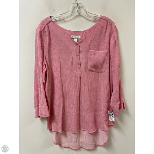 Tunic Long Sleeve By Christopher And Banks In Pink, Size: L