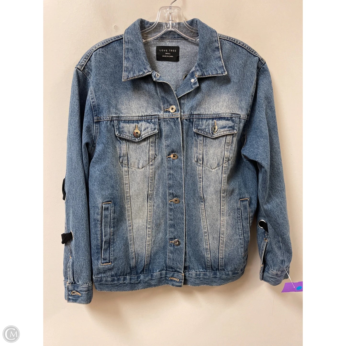 Jacket Denim By Love Tree In Blue Denim, Size: S