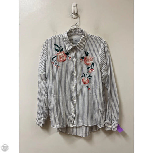 Blouse Long Sleeve By Rails In Striped Pattern, Size: M