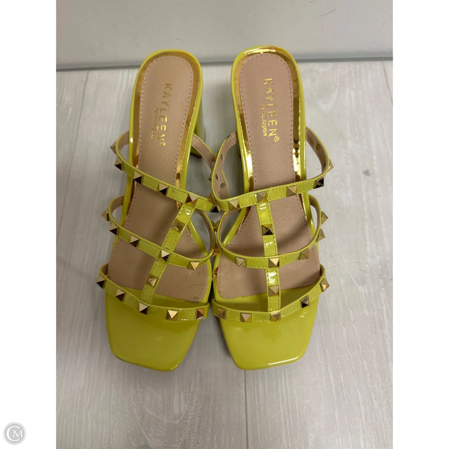 Shoes Heels Block By Clothes Mentor In Yellow, Size: 10