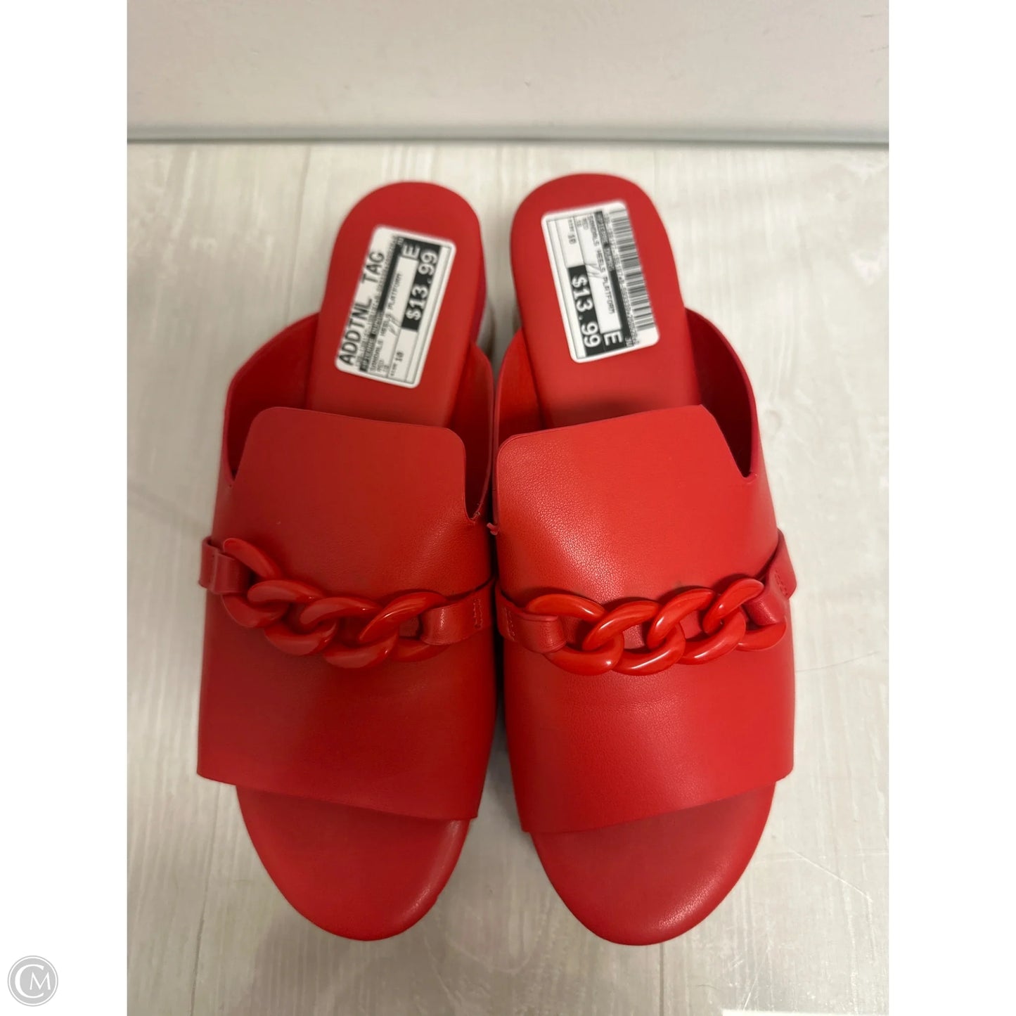 Sandals Heels Platform By Pierre Dumas In Red, Size: 10