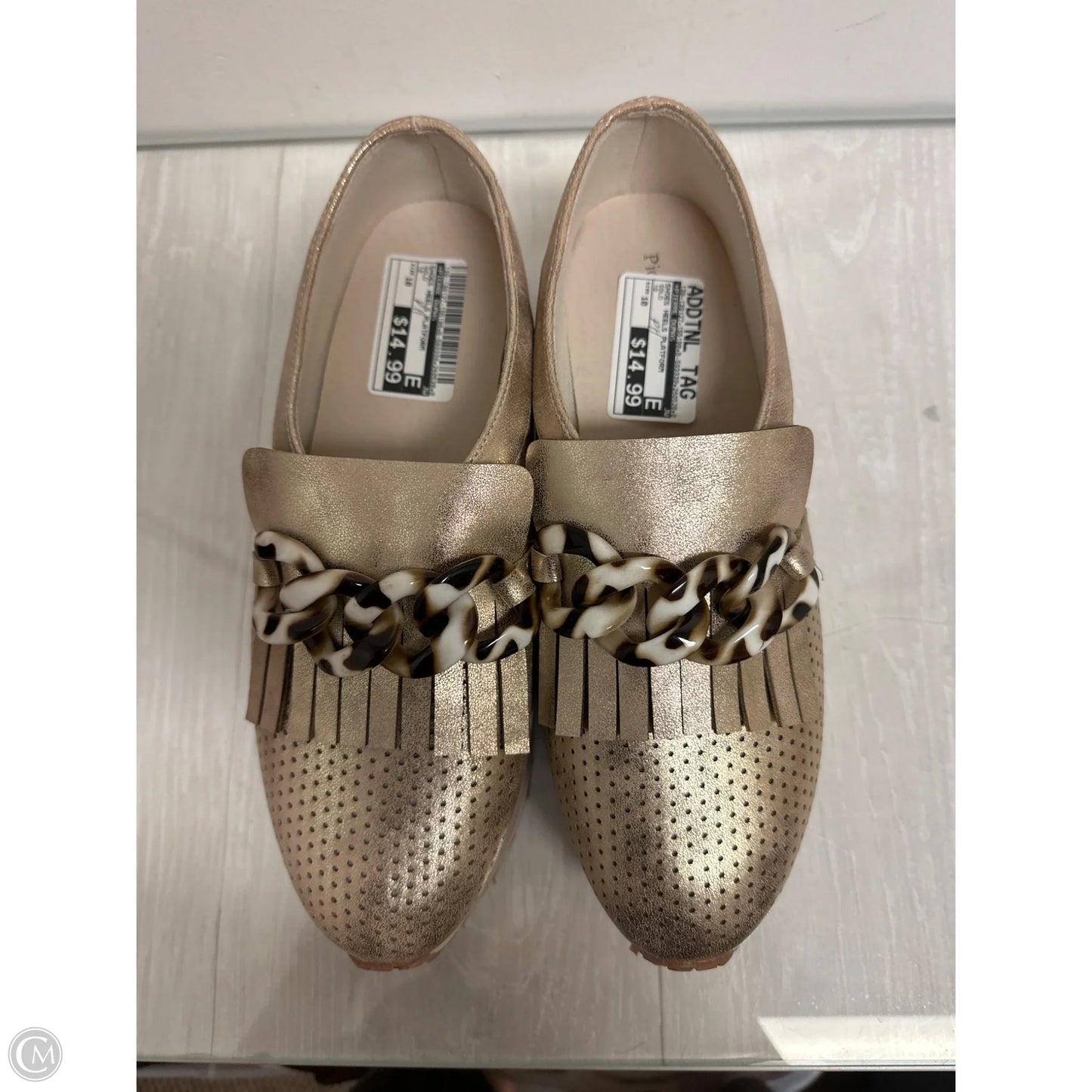 Shoes Heels Platform By Pierre Dumas In Gold, Size: 10