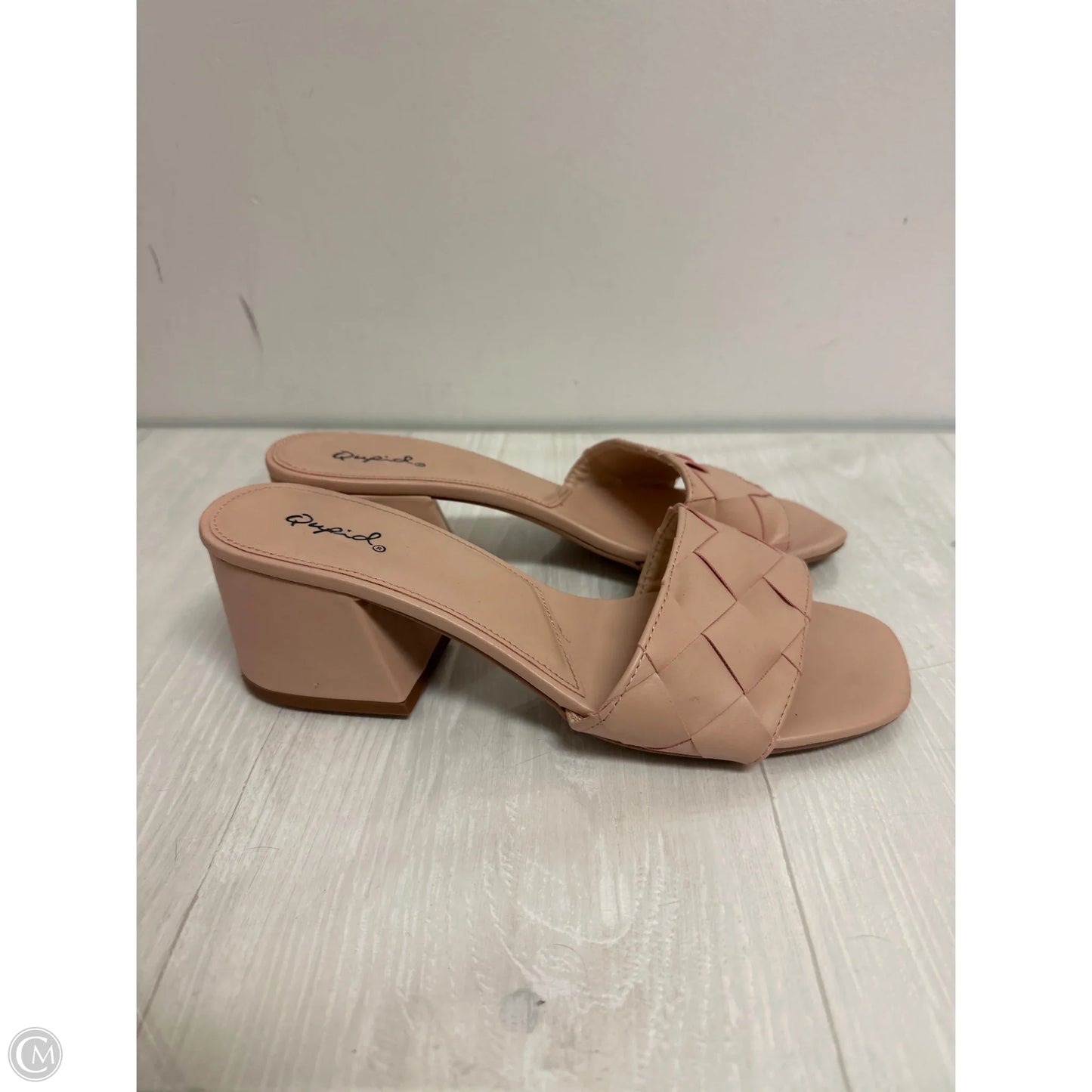Sandals Heels Block By Qupid In Tan, Size: 10