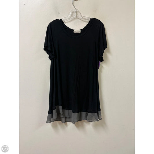 Tunic Short Sleeve By Clothes Mentor In Black, Size: Xl