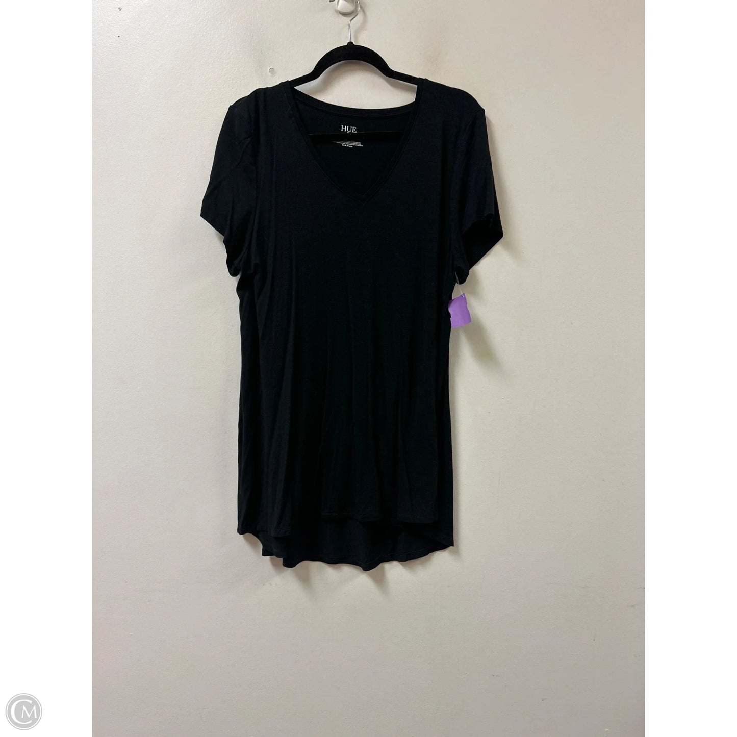 Top Short Sleeve Basic By Hue In Black, Size: Xl