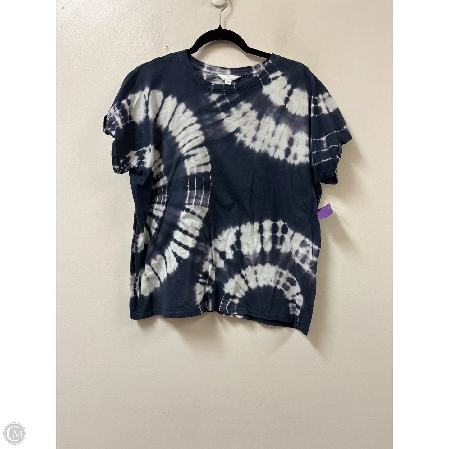 Top Short Sleeve By Time And Tru In Tie Dye Print, Size: L