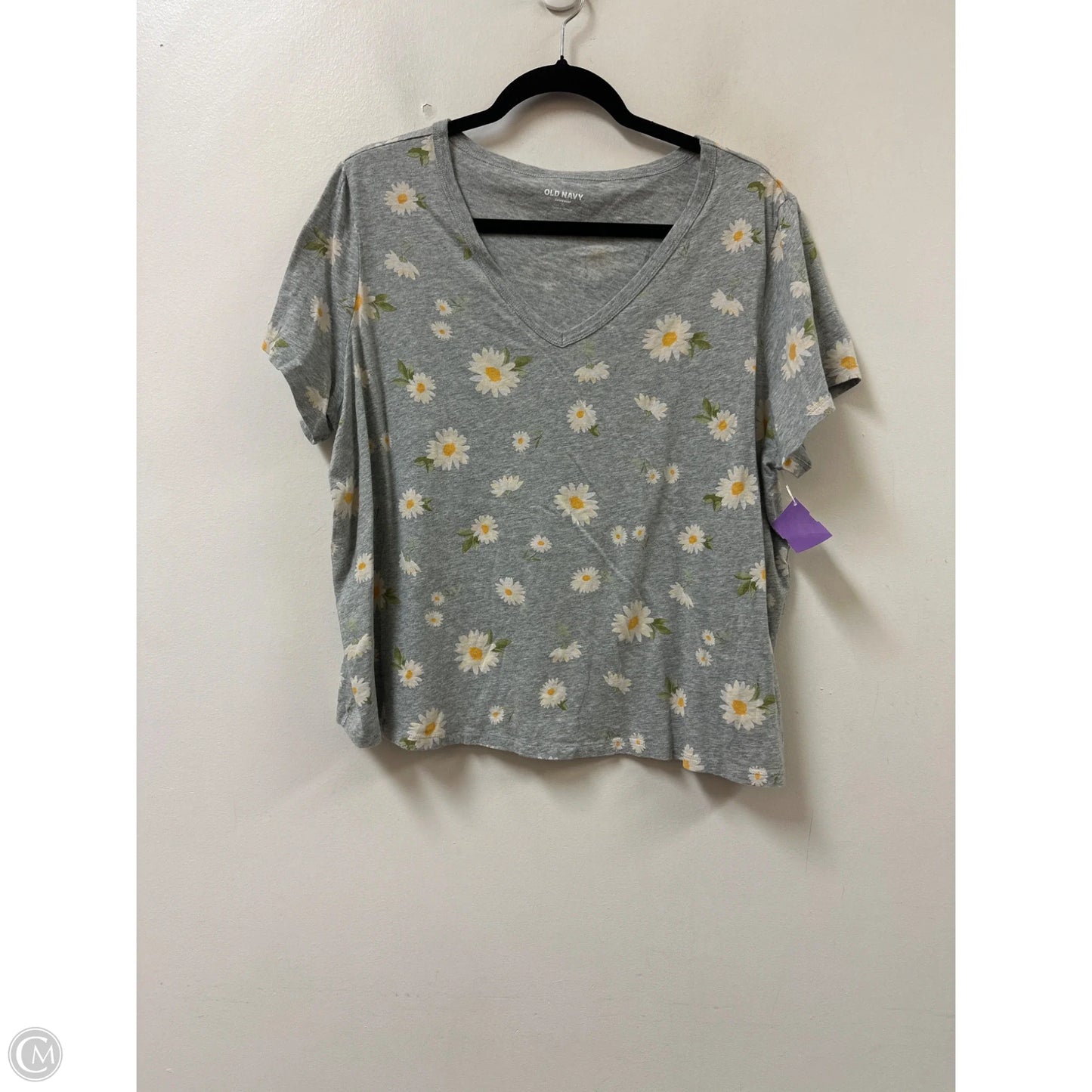 Top Short Sleeve By Old Navy In Grey, Size: Xl