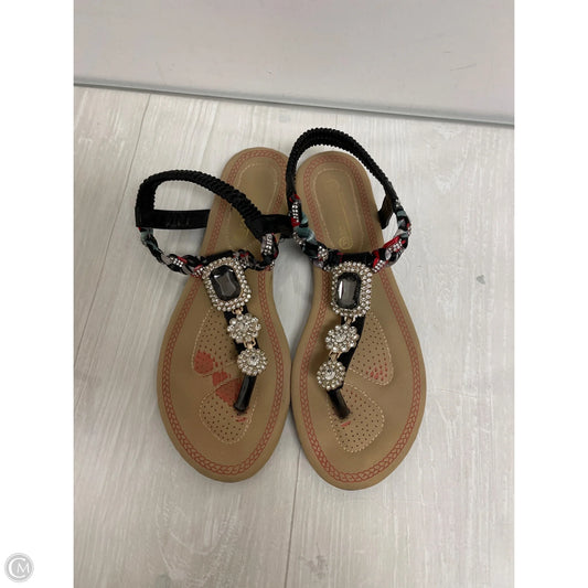 Sandals Flats By Clothes Mentor In Black, Size: 9