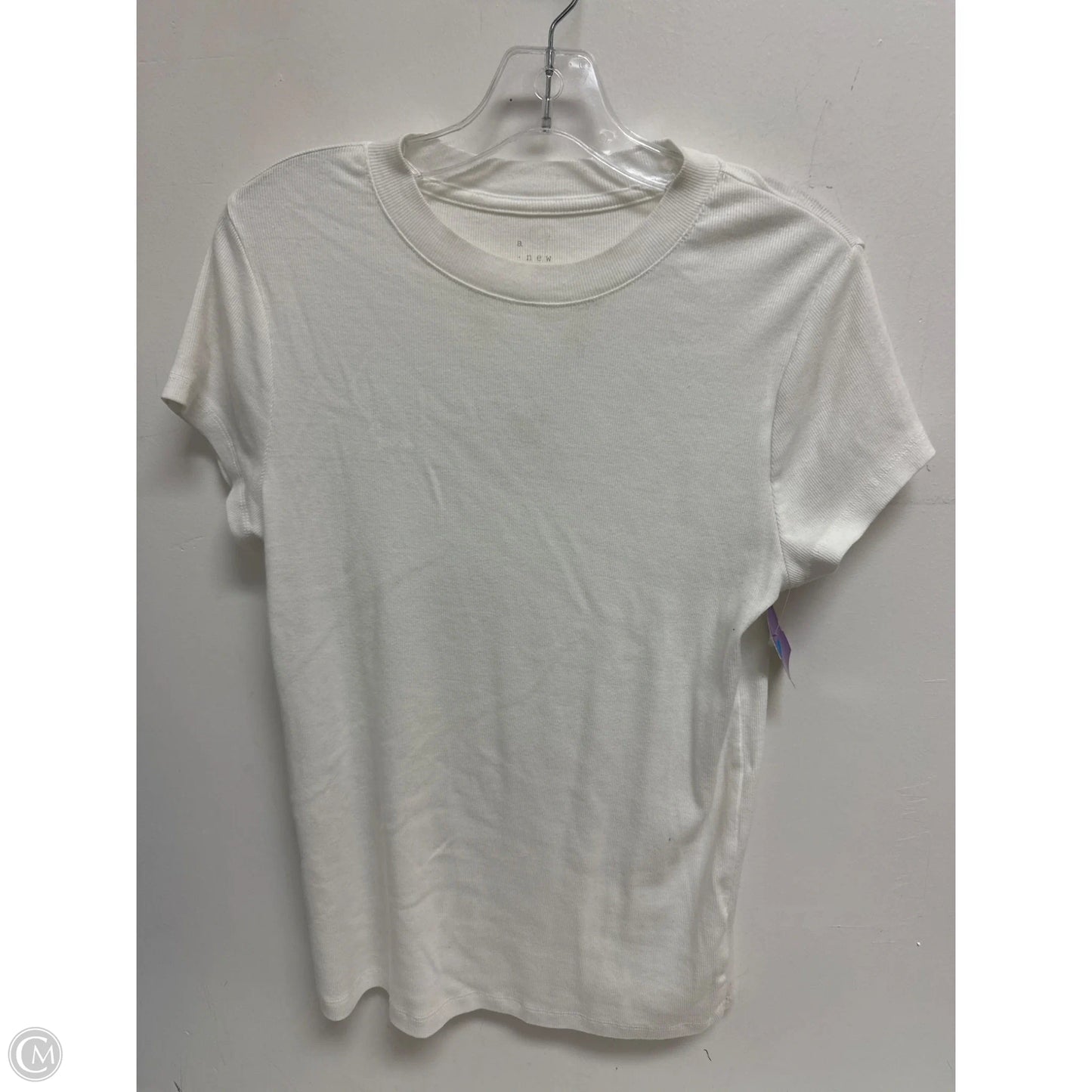 Top Short Sleeve Basic By A New Day In White, Size: L