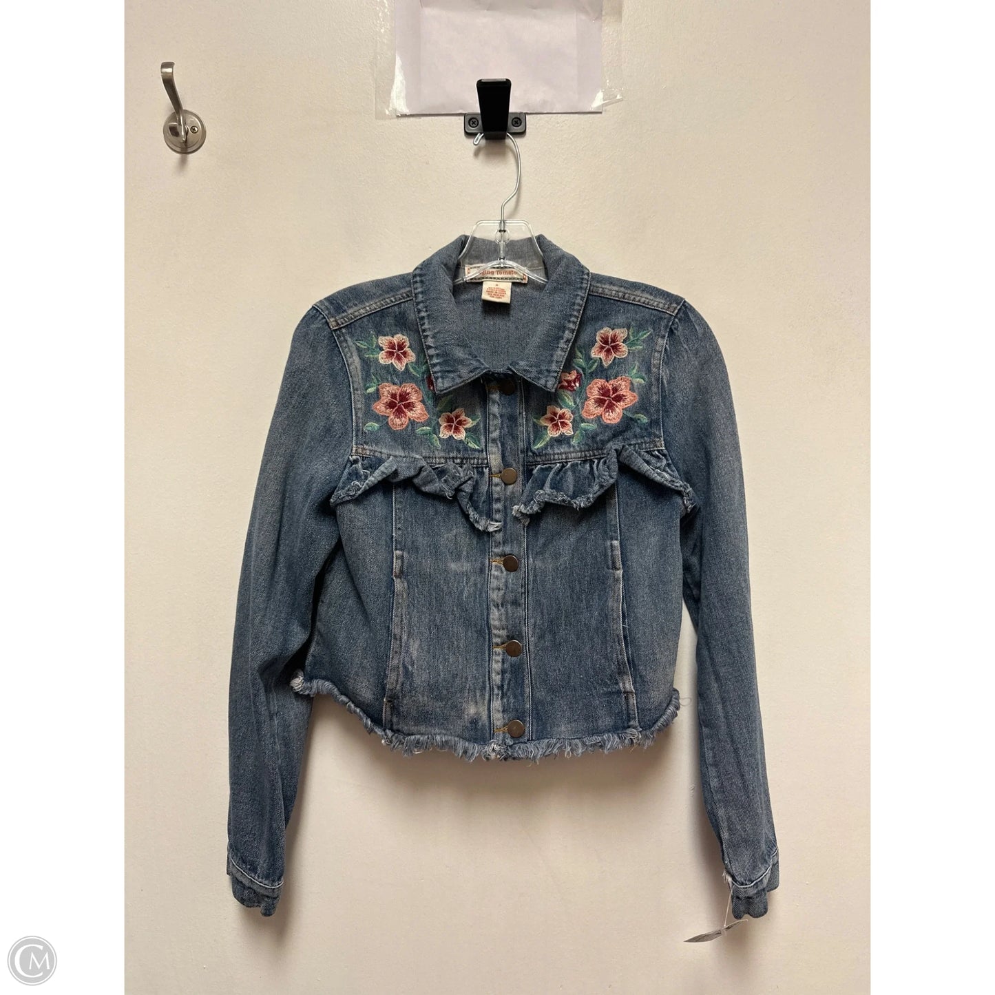 Jacket Denim By Flying Tomato In Blue Denim, Size: S
