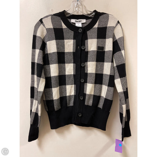 Sweater Cardigan By Dkny In Black & White, Size: S