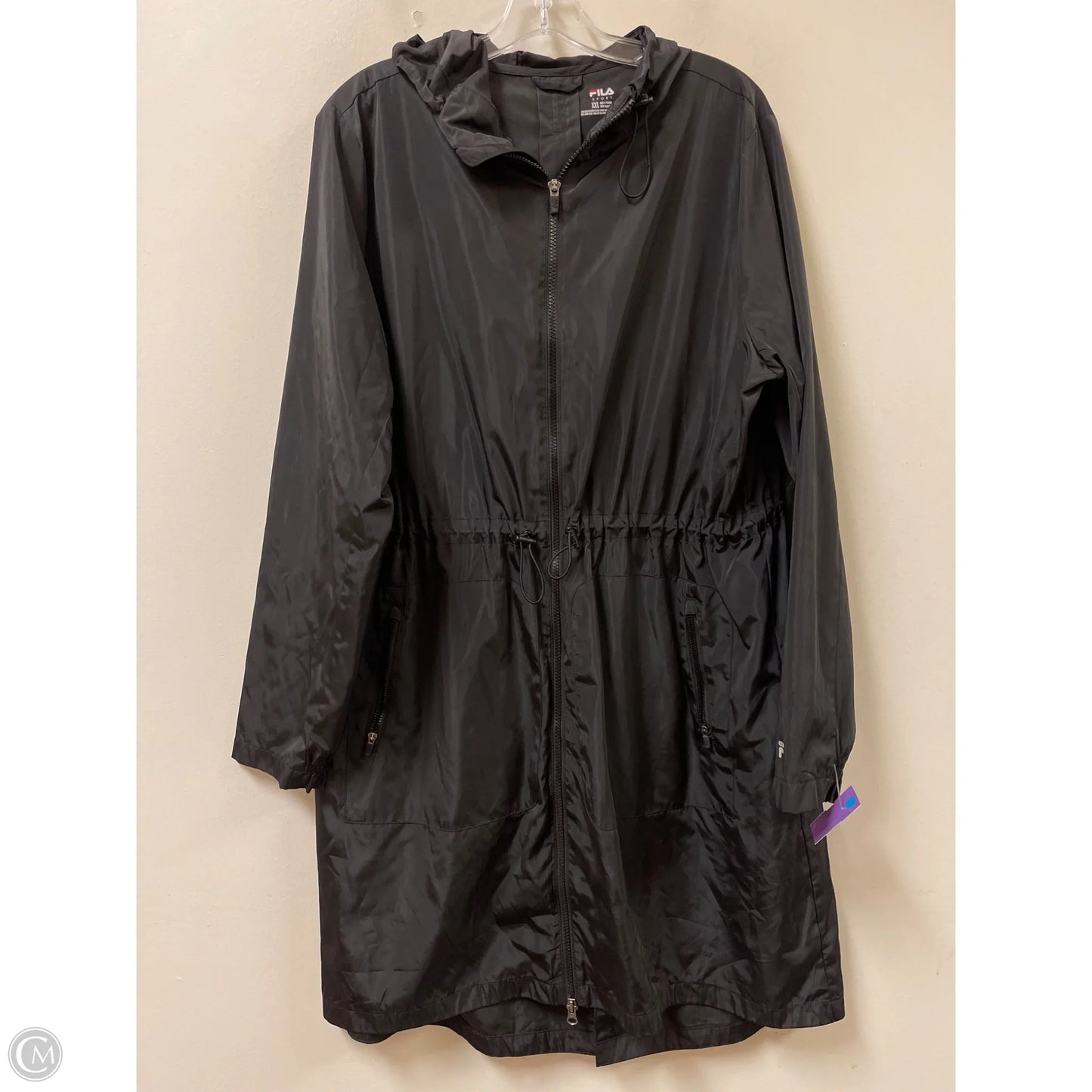 Jacket Windbreaker By Fila In Black, Size: 1x