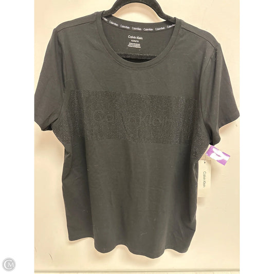 Top Short Sleeve By Calvin Klein In Black, Size: Xl