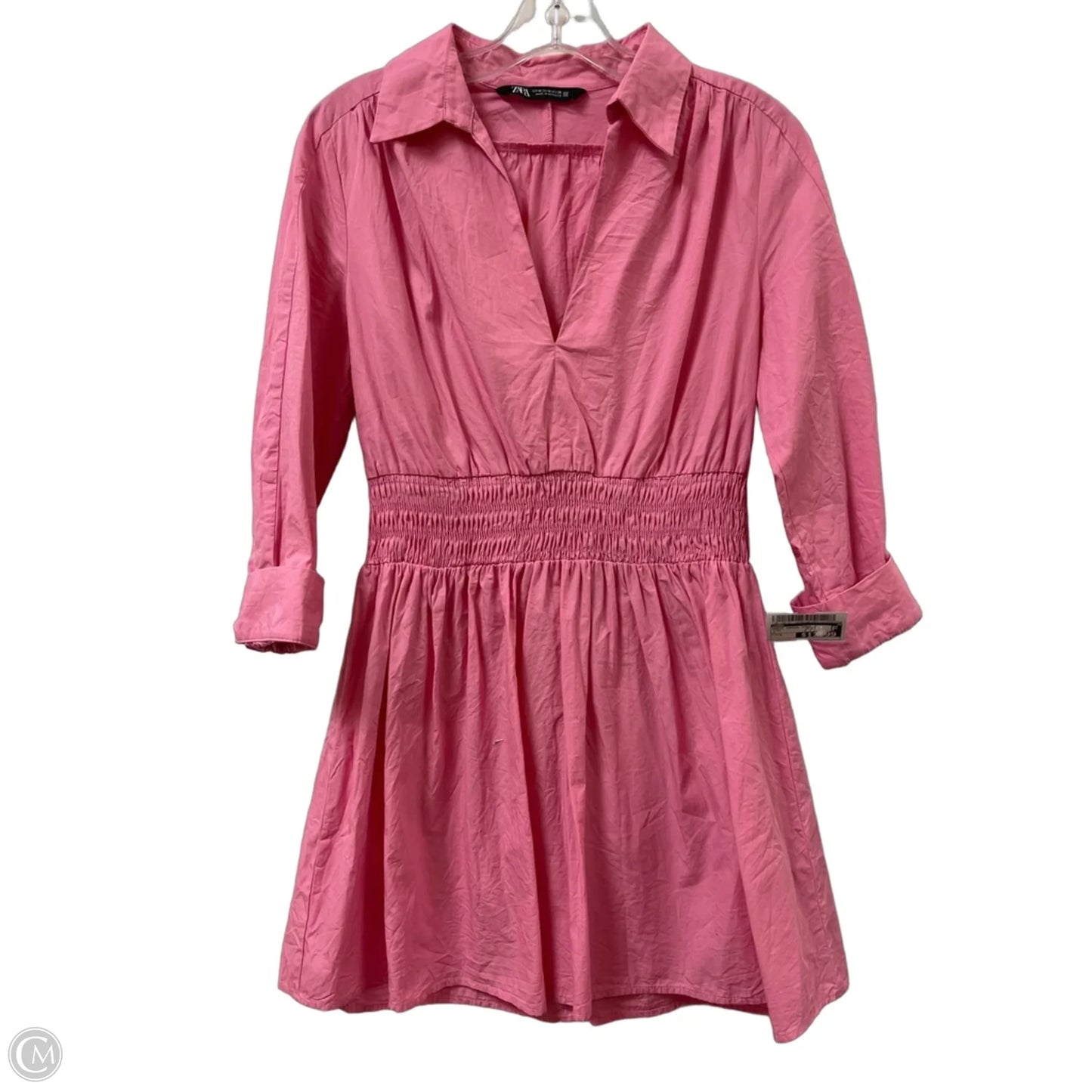 Dress Casual Midi By Zara In Pink, Size: M