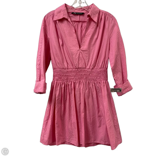 Dress Casual Midi By Zara In Pink, Size: M