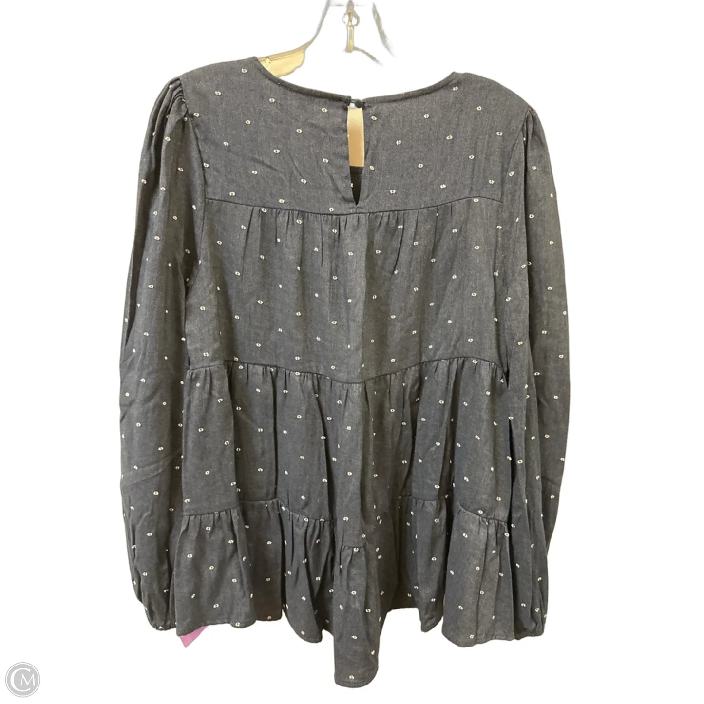 Top Long Sleeve By Blu Pepper In Navy, Size: L