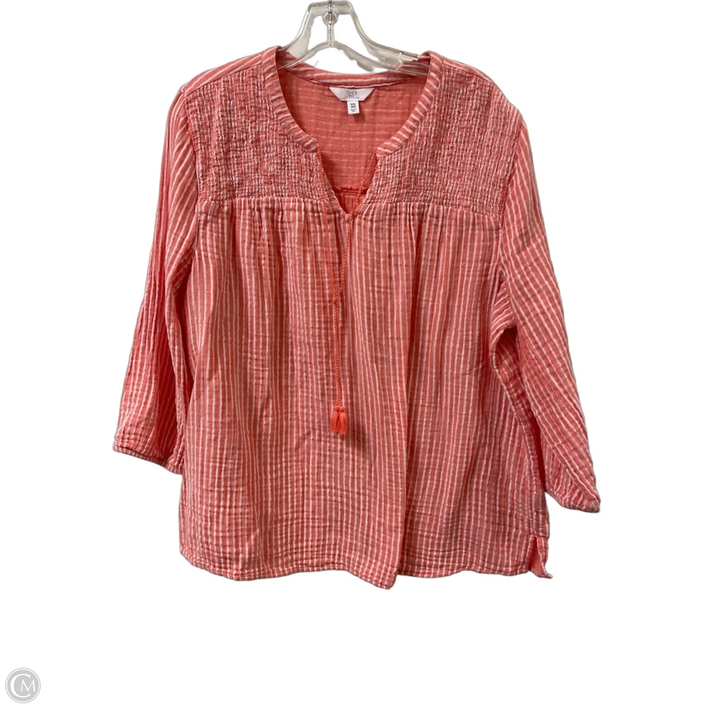 Top Long Sleeve By Time And Tru In Peach, Size: 1x