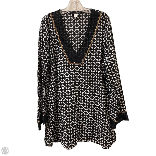 Tunic Long Sleeve By La Blanca In Black & White, Size: Xl