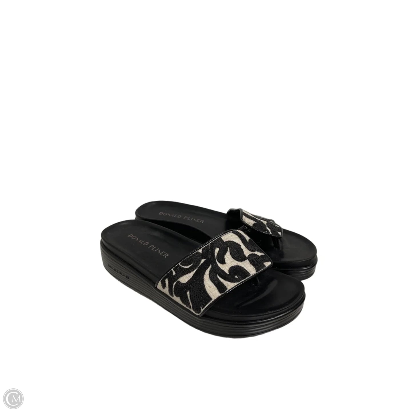 Sandals Flats By Donald Pliner In Black & White, Size: 7