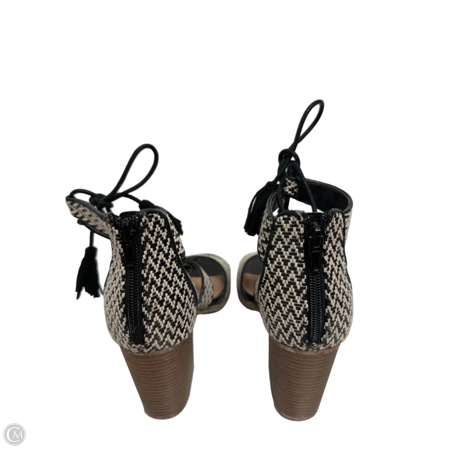 Sandals Heels Block By Indigo Rd In Black & Cream, Size: 8.5