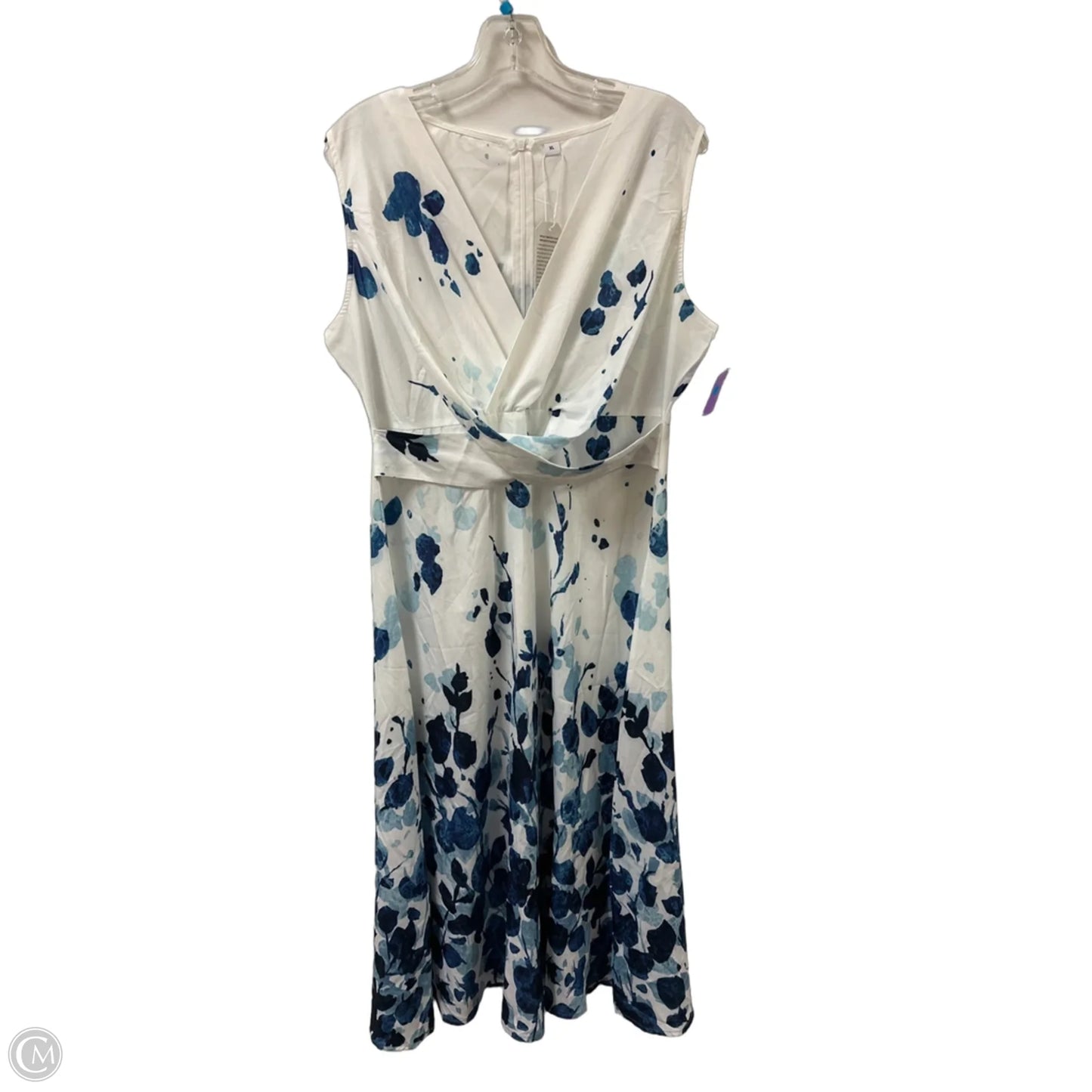 Dress Casual Maxi By Clothes Mentor In Blue & White, Size: Xl