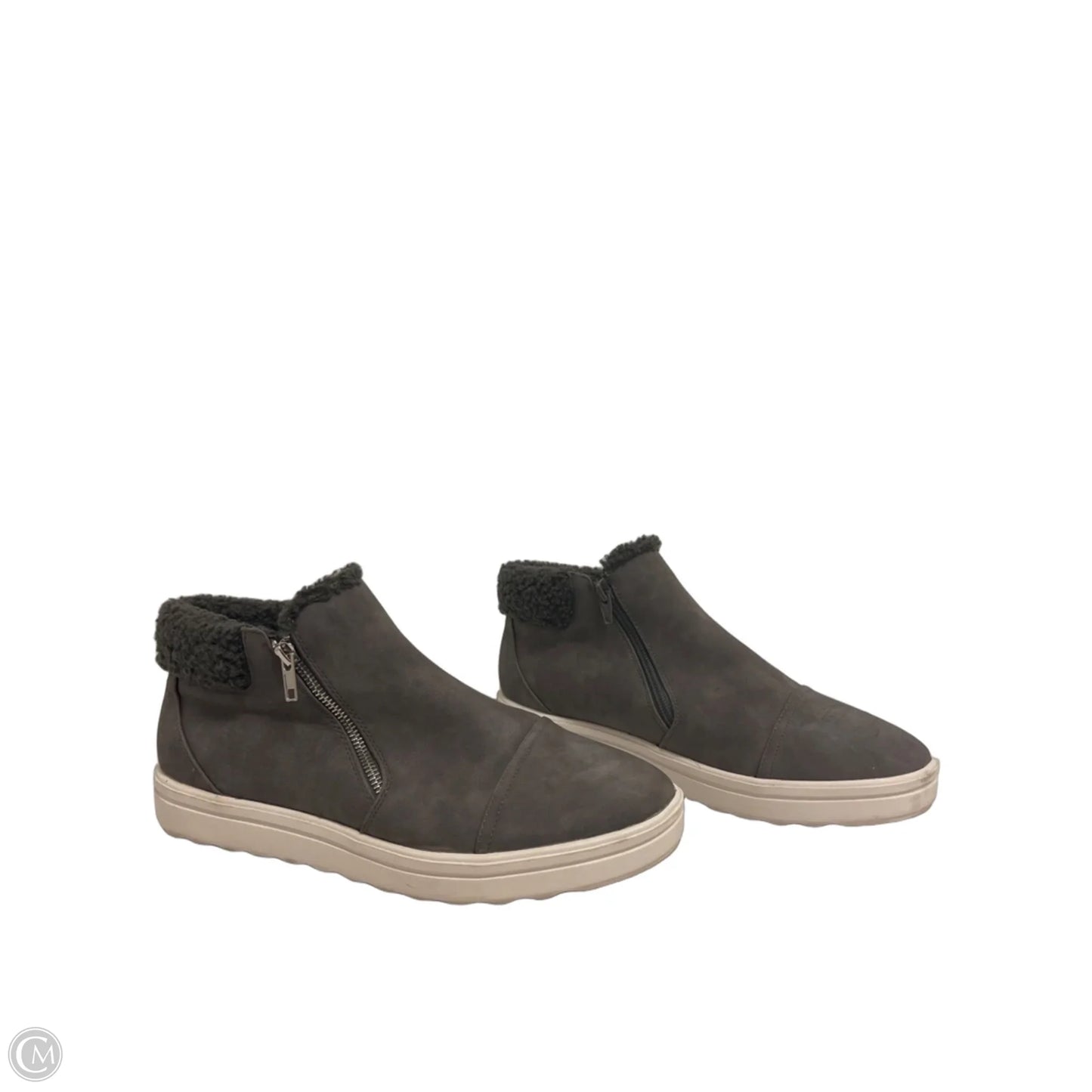 Boots Ankle Flats By Cato In Grey, Size: 12