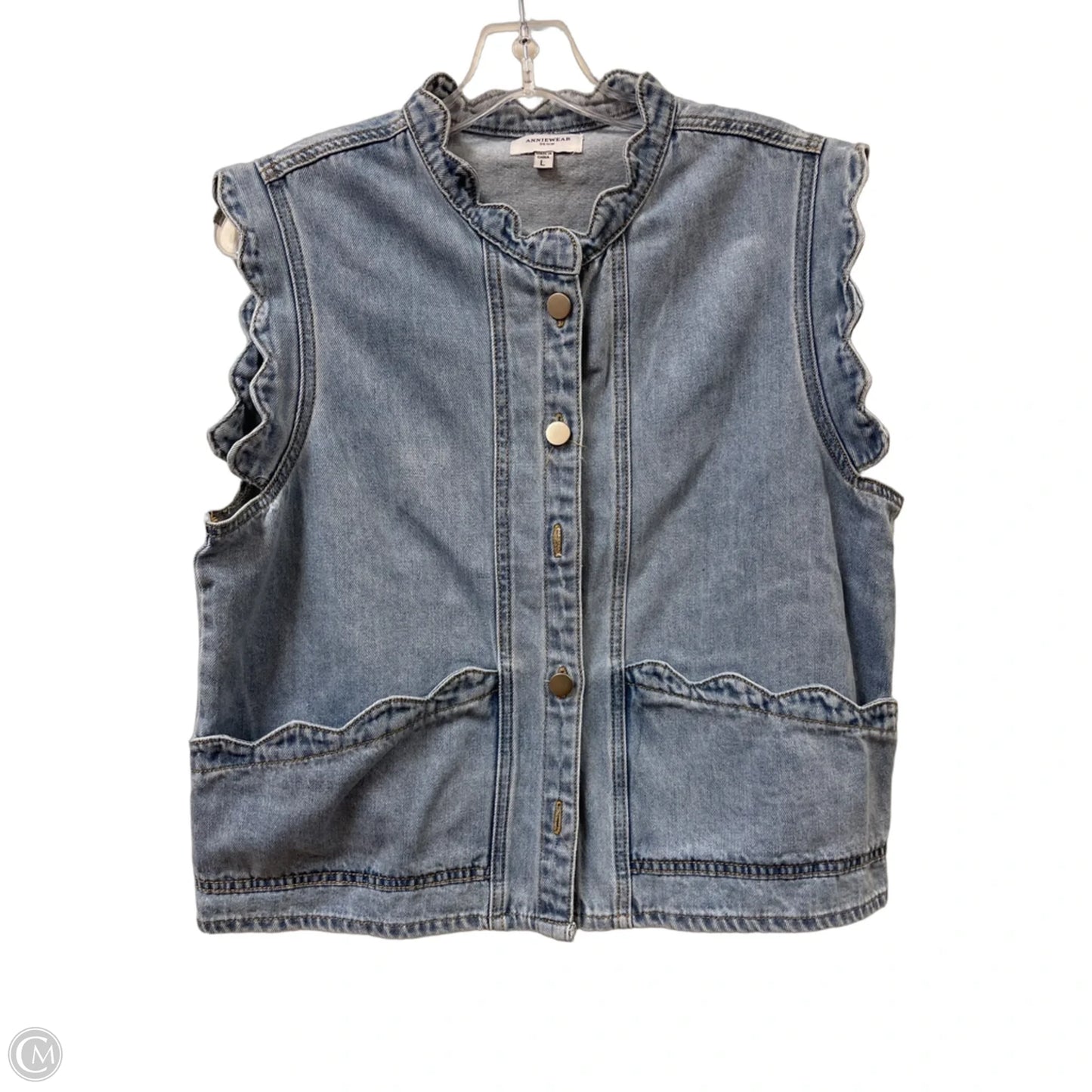 Vest Other By Anniewear In Blue Denim, Size: L