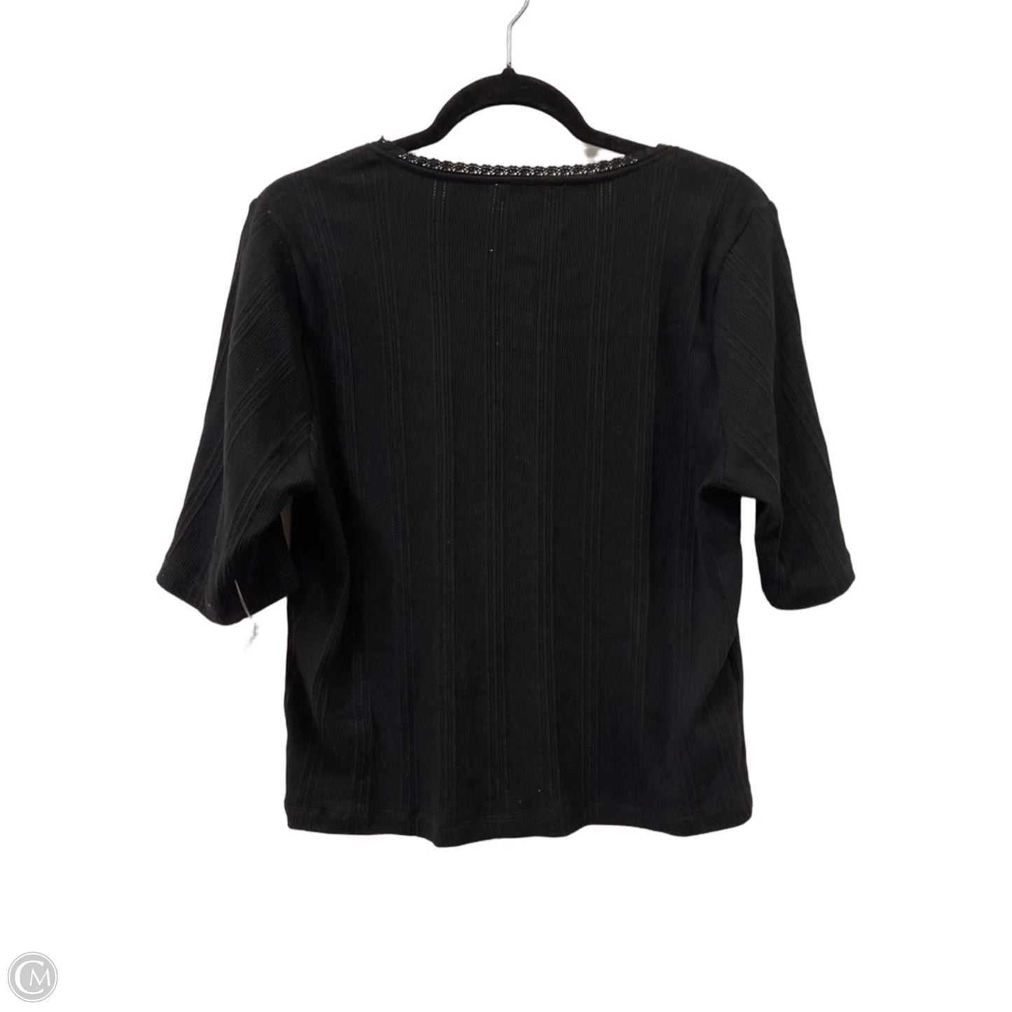 Blouse Short Sleeve By Loft In Black, Size: Xl