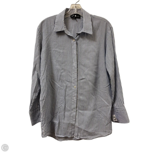Blouse Long Sleeve By Jones New York In Striped Pattern, Size: S