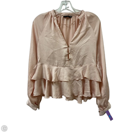 Top Long Sleeve By Zara In Peach, Size: Xs