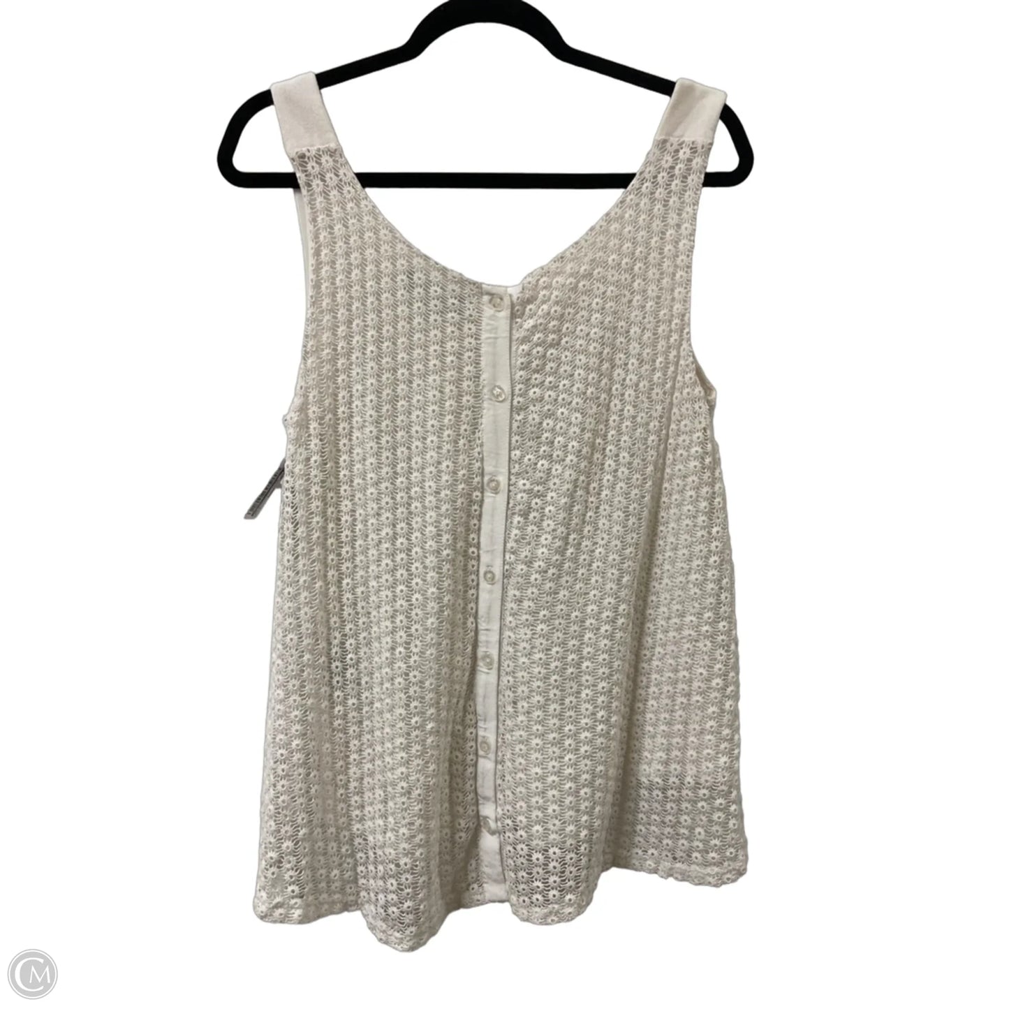 Top Sleeveless By Context In White, Size: M