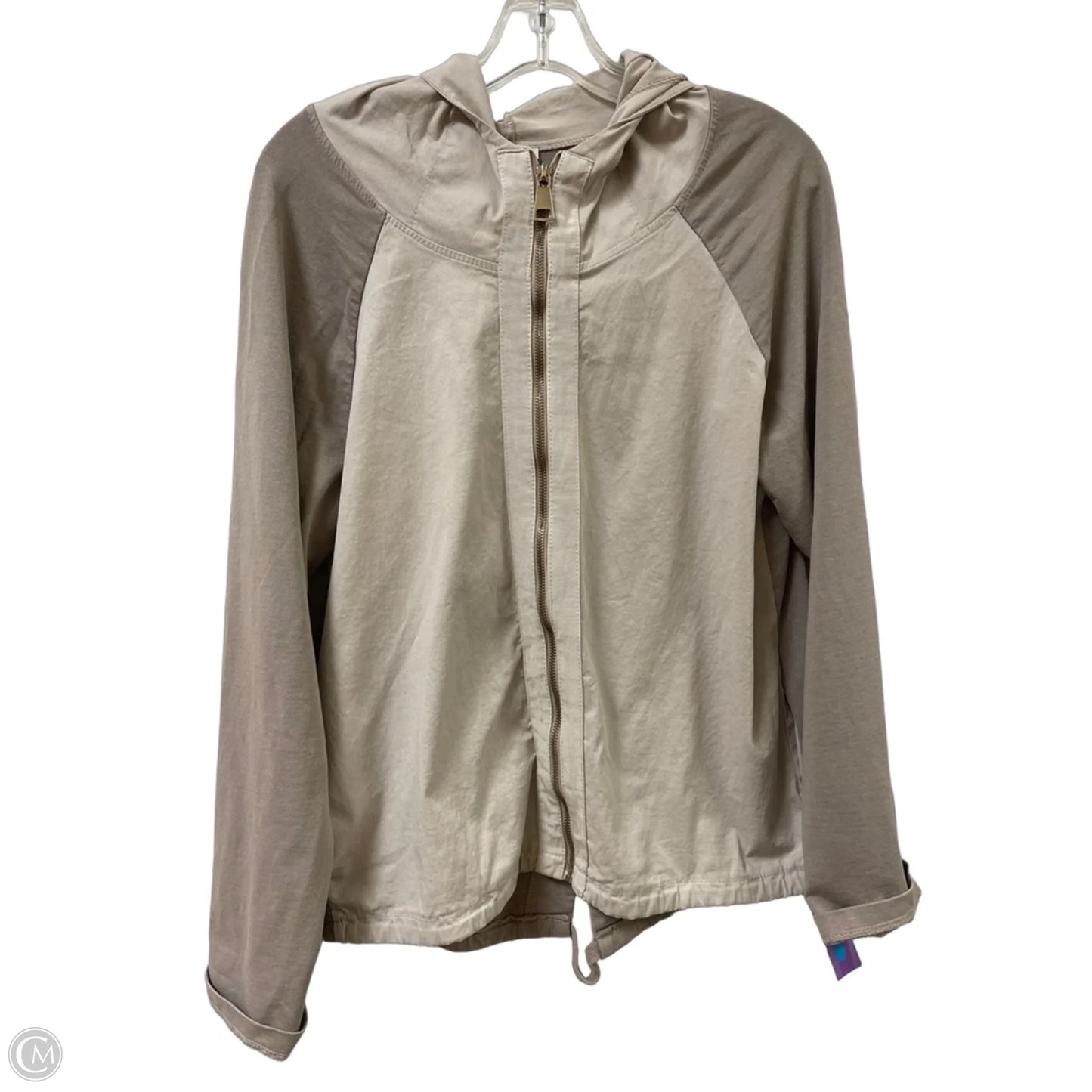 Jacket Moto By Clothes Mentor In Tan, Size: M