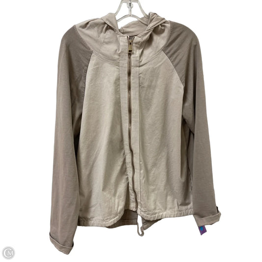 Jacket Moto By Clothes Mentor In Tan, Size: M