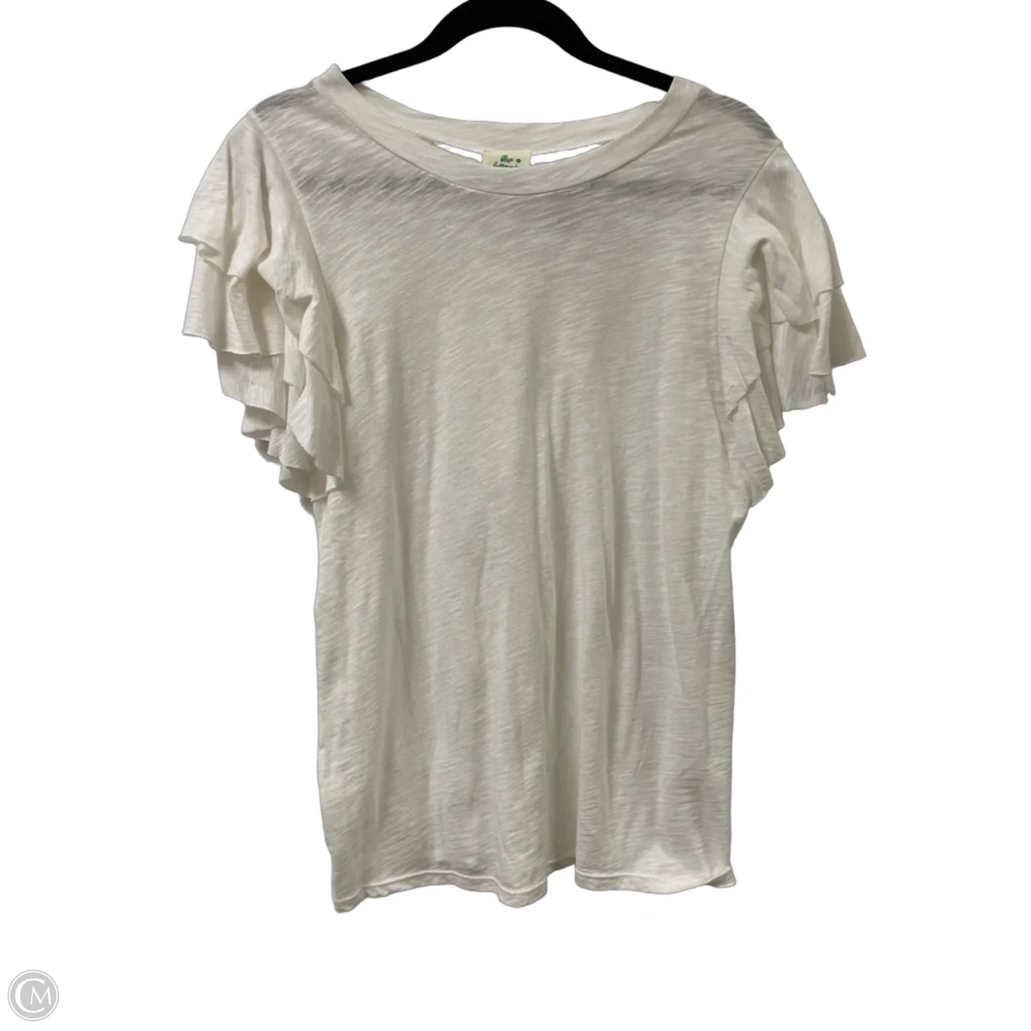 Top Short Sleeve By Clothes Mentor In White, Size: M