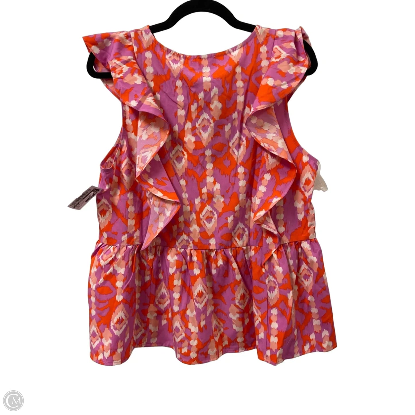 Top Short Sleeve By Emily Wonder In Orange & Pink, Size: M