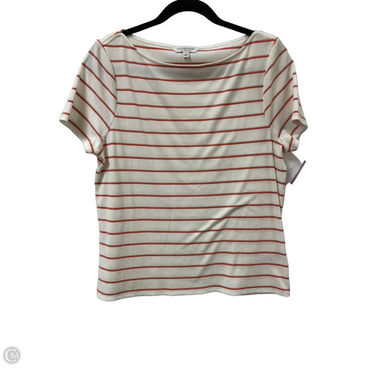 Top Short Sleeve By Liverpool In Striped Pattern, Size: M