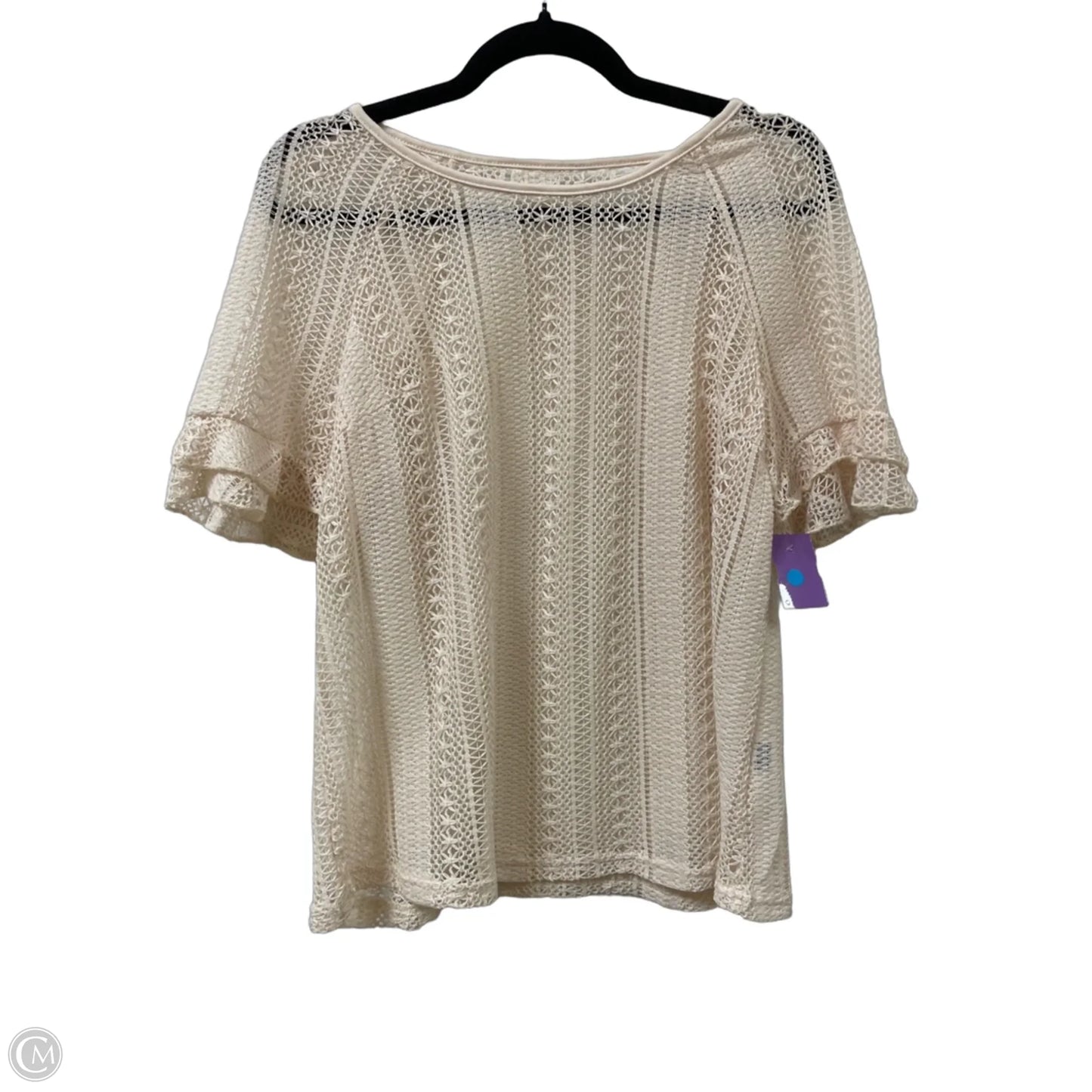 Top Short Sleeve By Clothes Mentor In Cream, Size: S