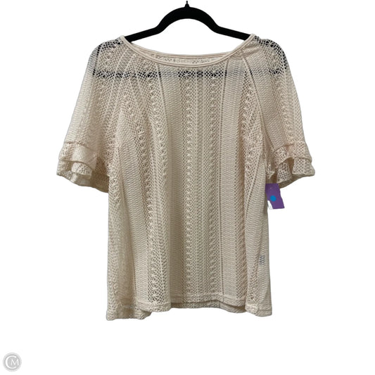 Top Short Sleeve By Clothes Mentor In Cream, Size: S