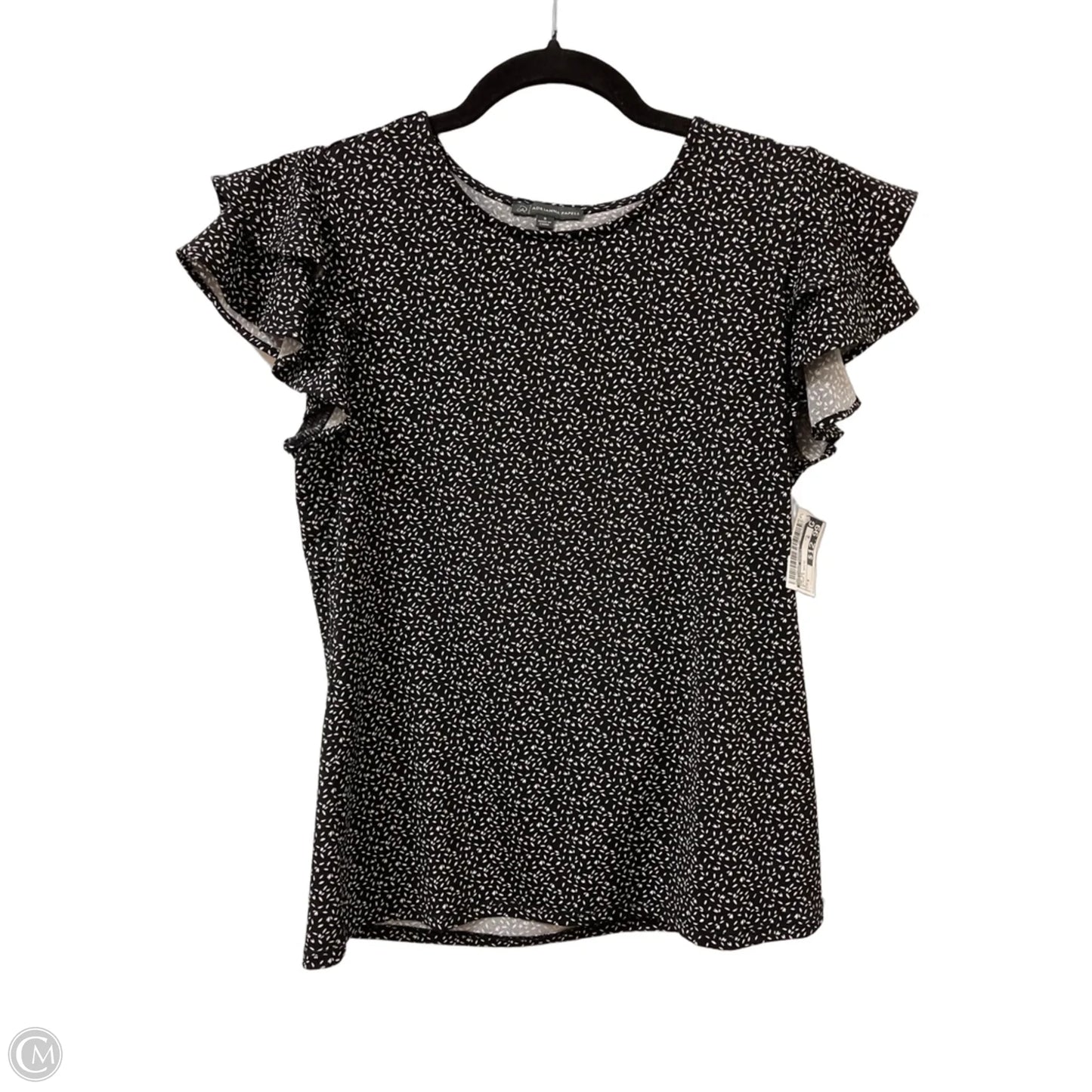 Top Short Sleeve By Adrianna Papell In Black & White, Size: S