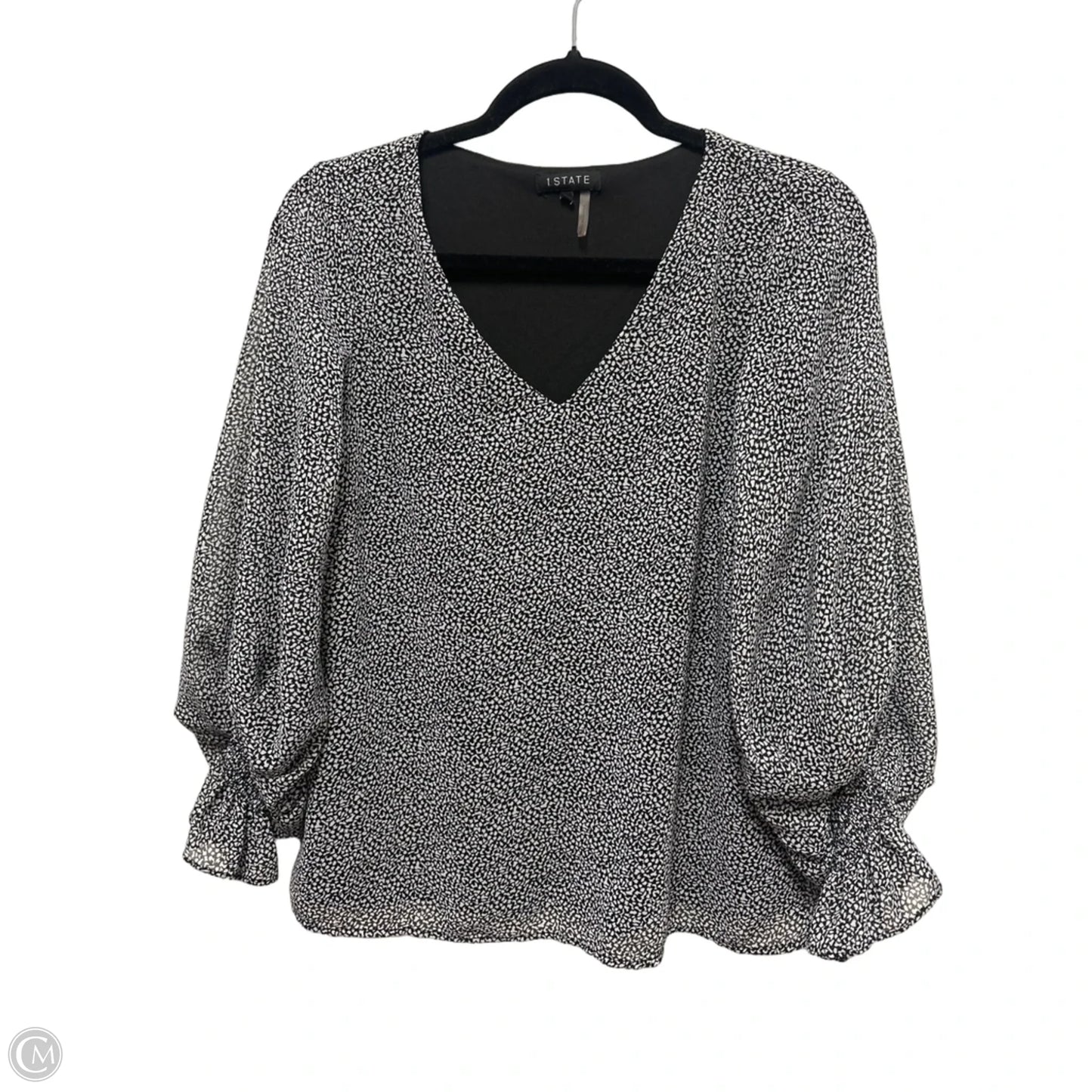 Top Long Sleeve By 1.state In Black & White, Size: Xs