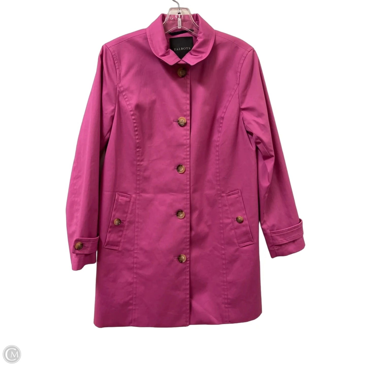 Coat Trench Coat By Talbots In Pink, Size: S