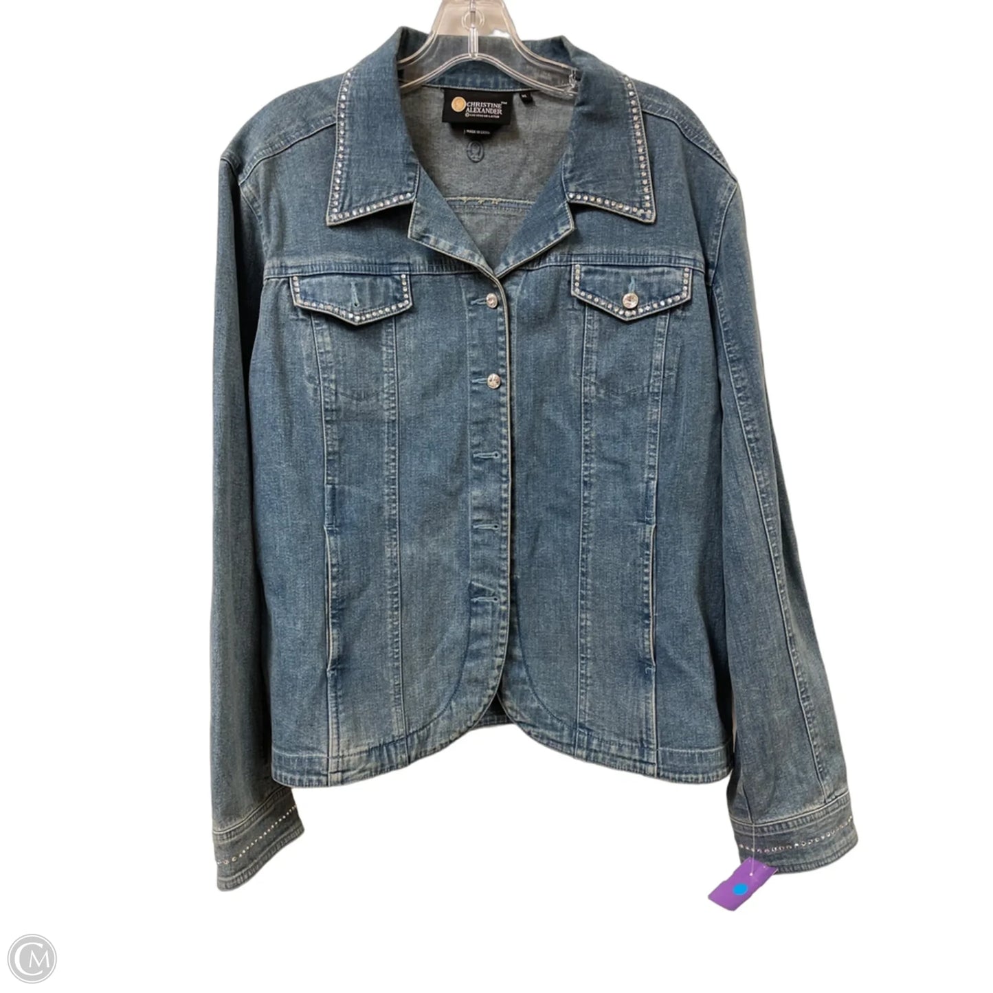 Jacket Denim By Christine Alexander In Blue Denim, Size: Xl