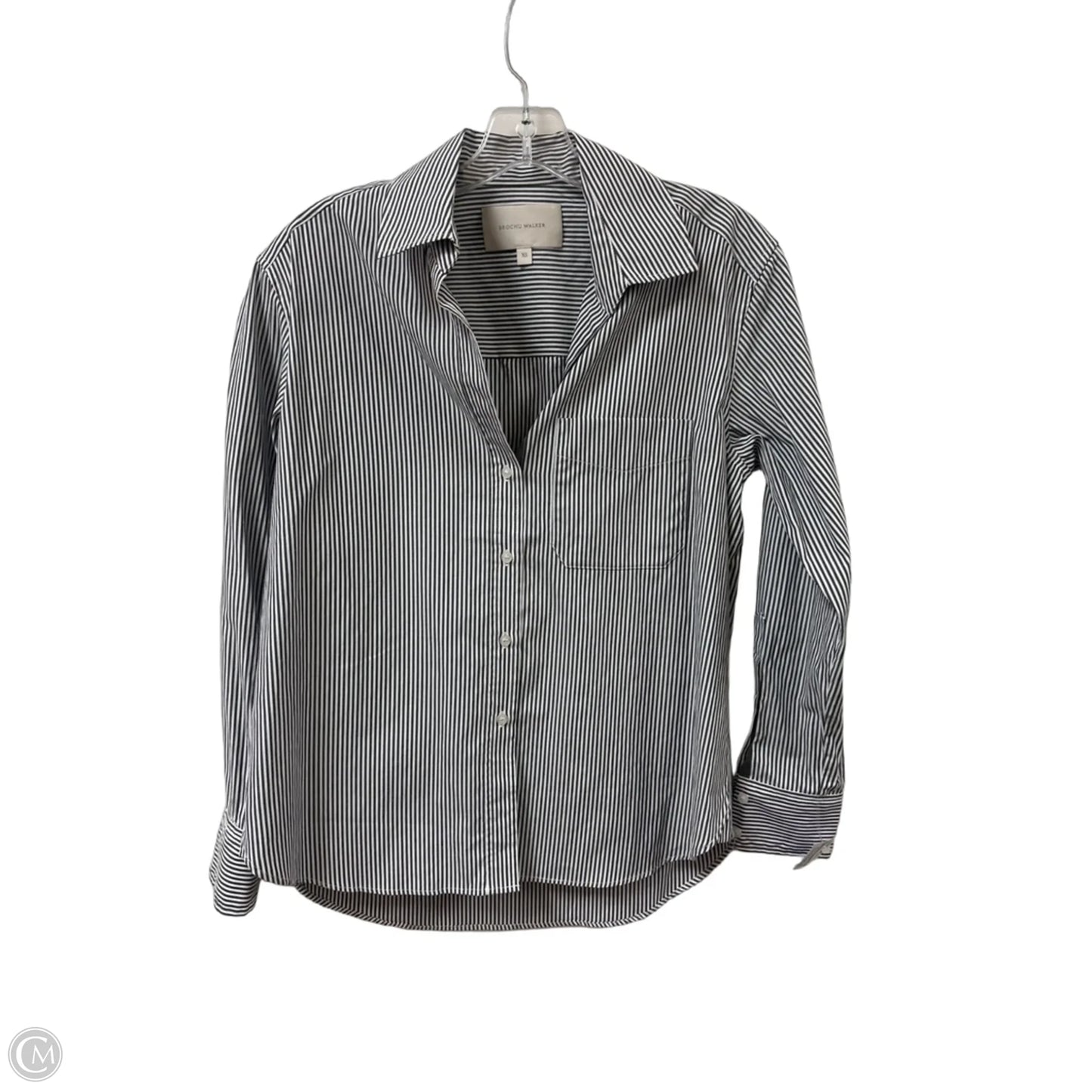 Blouse Long Sleeve By Cma In Striped Pattern, Size: Xs