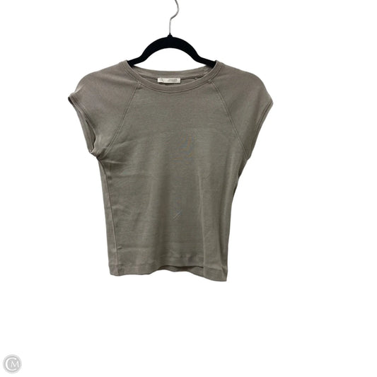 Top Short Sleeve By Zara In Tan, Size: S