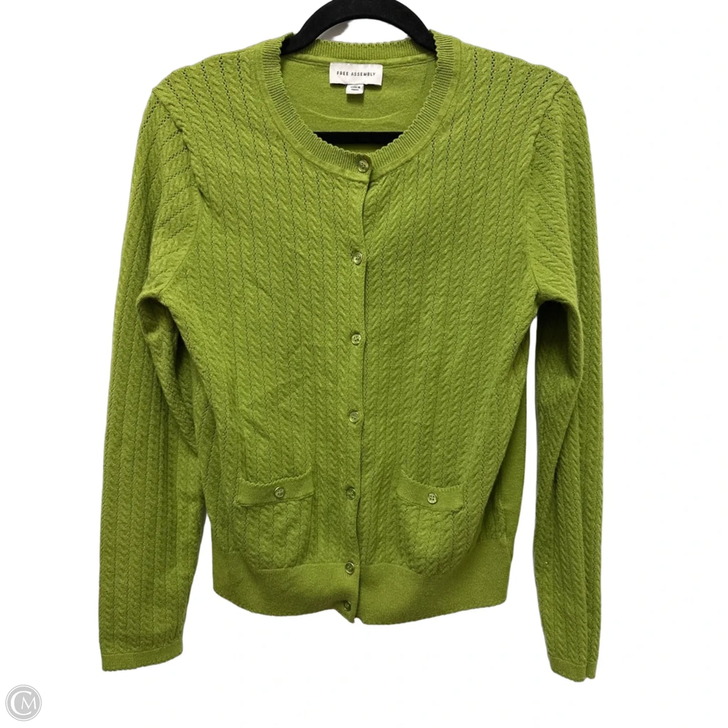 Sweater Cardigan By Free Assembly In Green, Size: M