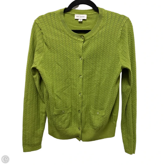 Sweater Cardigan By Free Assembly In Green, Size: M