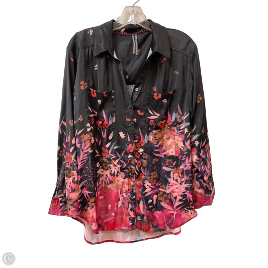 Blouse Long Sleeve By Anthropologie In Black, Size: M