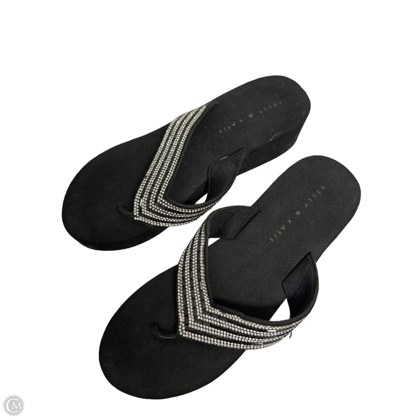 Sandals Heels Wedge By Kelly And Katie In Black, Size: 8