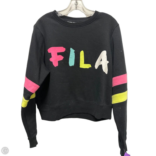 Athletic Sweatshirt Crewneck By Fila In Black, Size: Xl