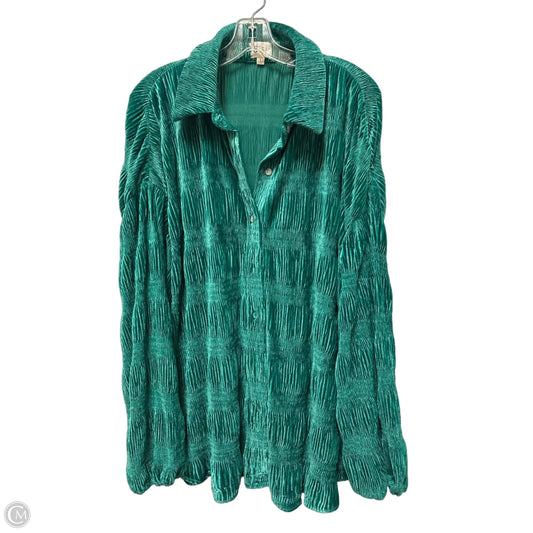 Jacket Shirt By Bibi In Green, Size: L